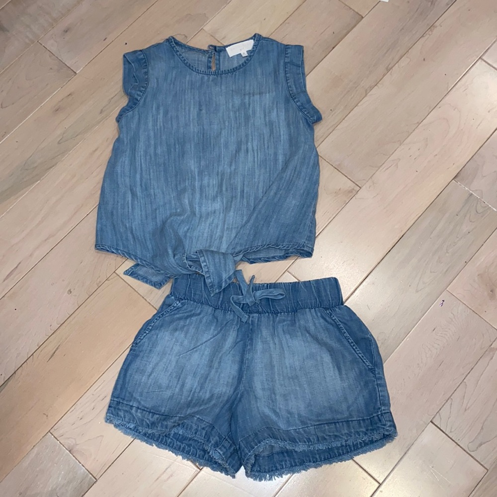 Bella Dahl girls super soft tencel shorts top set 8
